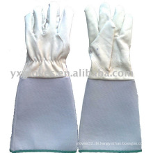 Lange Manschettenhandschuh-Vollschwanz-Lederhandschuh-Handschuh